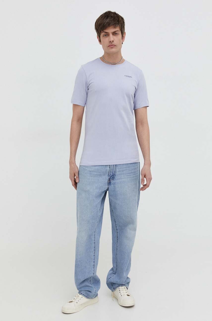 Футболка G-Star Raw чоловічий колір білий однотонний