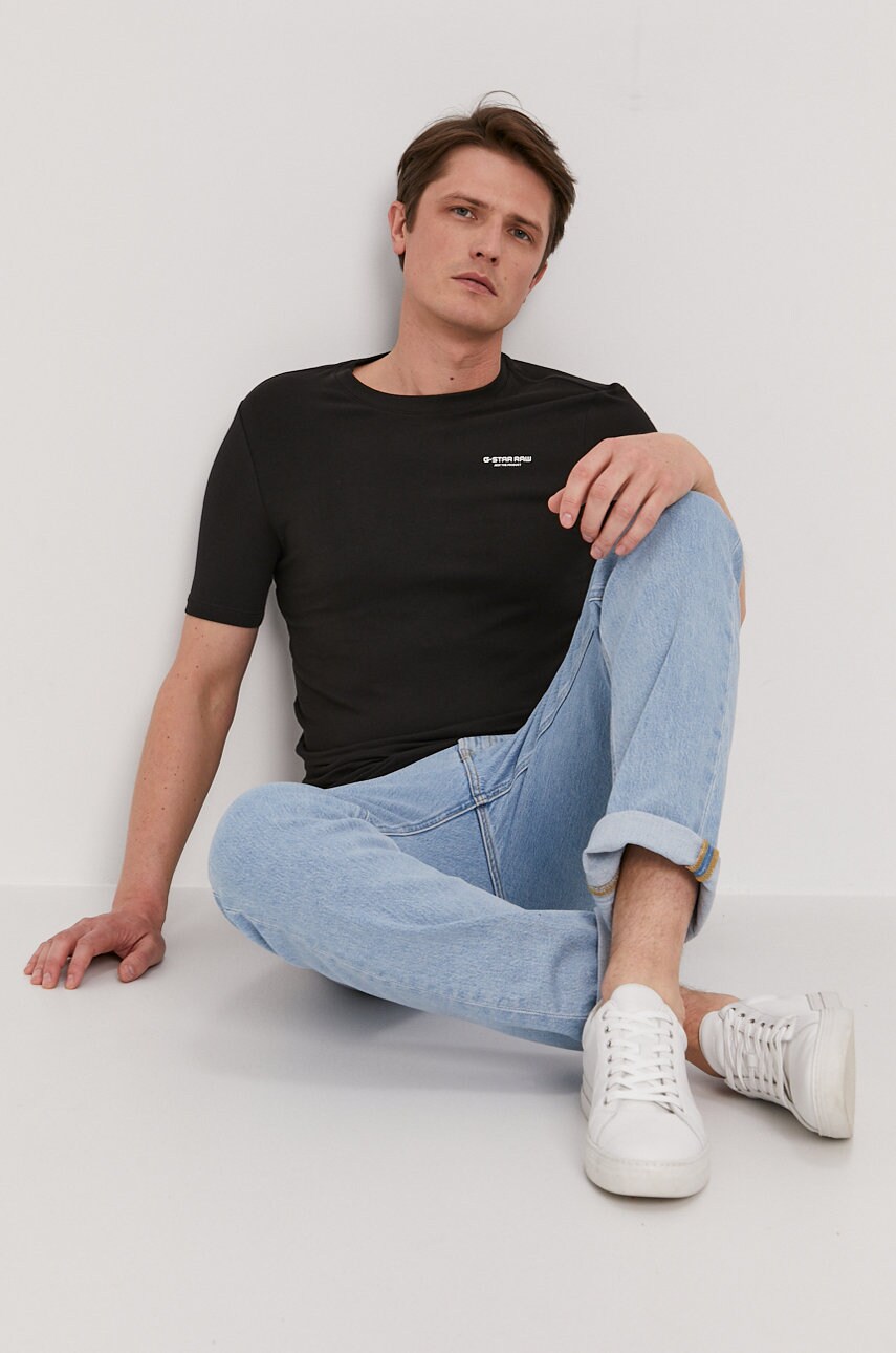 Футболка G-Star Raw чоловічий колір чорний однотонний