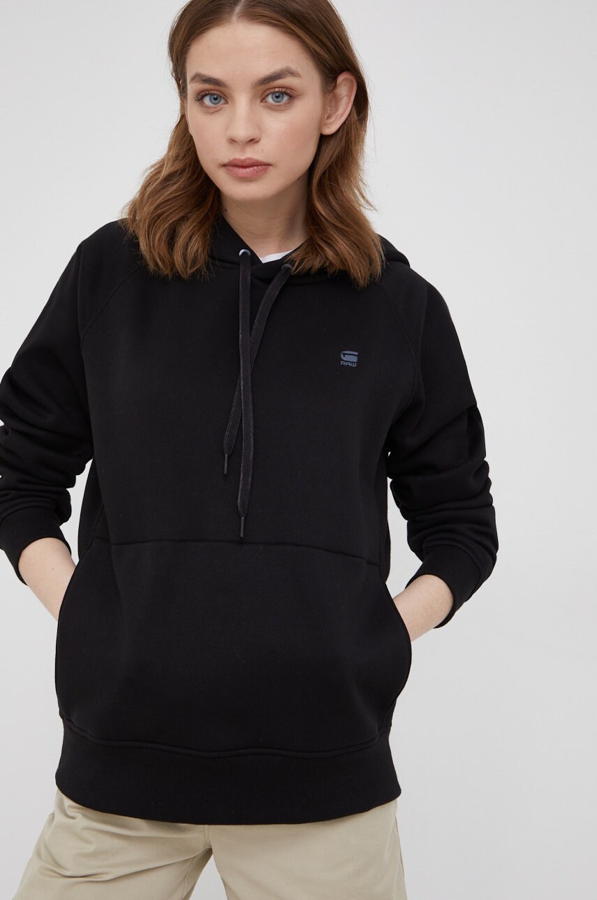 Кофта G-Star Raw жіноча колір чорний з капюшоном однотонна D21255-C235
