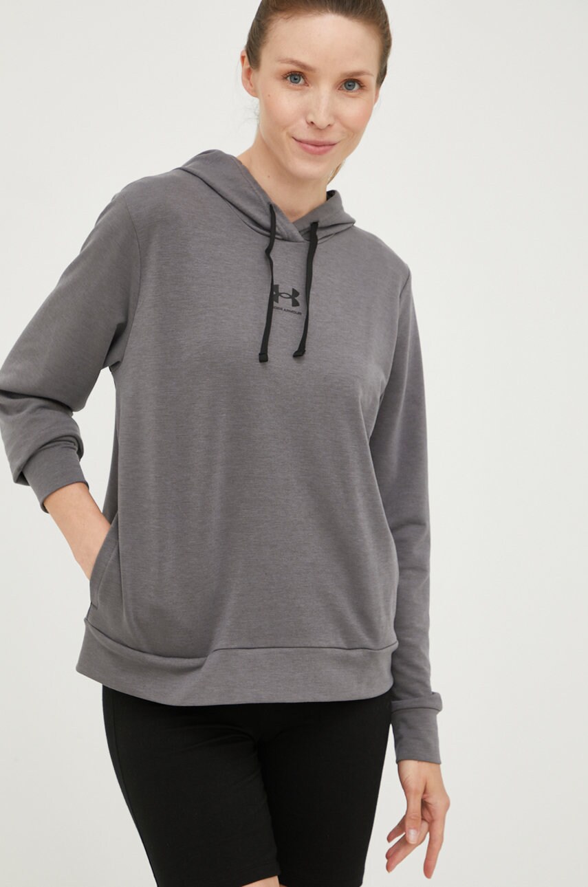 Кофта Under Armour 1369855 жіноча колір сірий з принтом