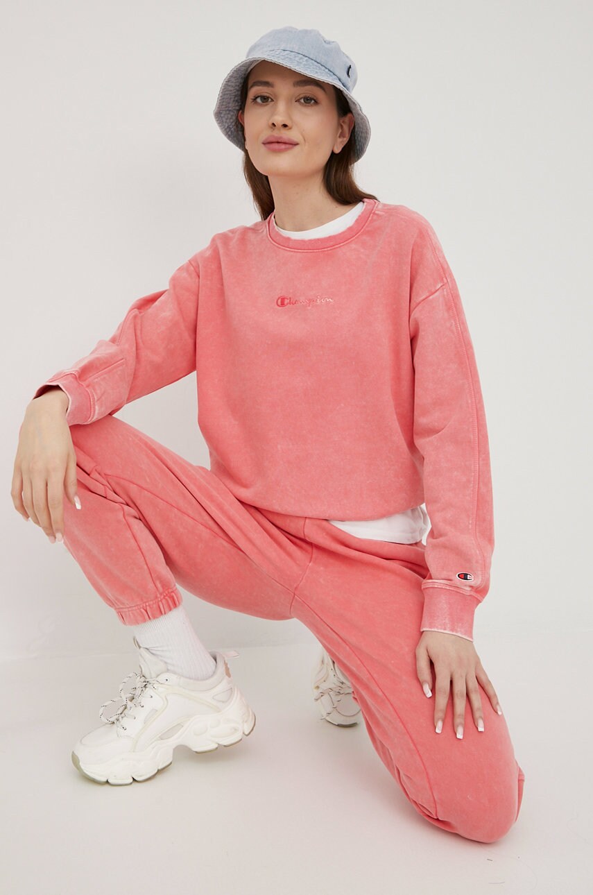Кофта Champion 114942 жіноча колір рожевий з аплікацією 114942-BS028