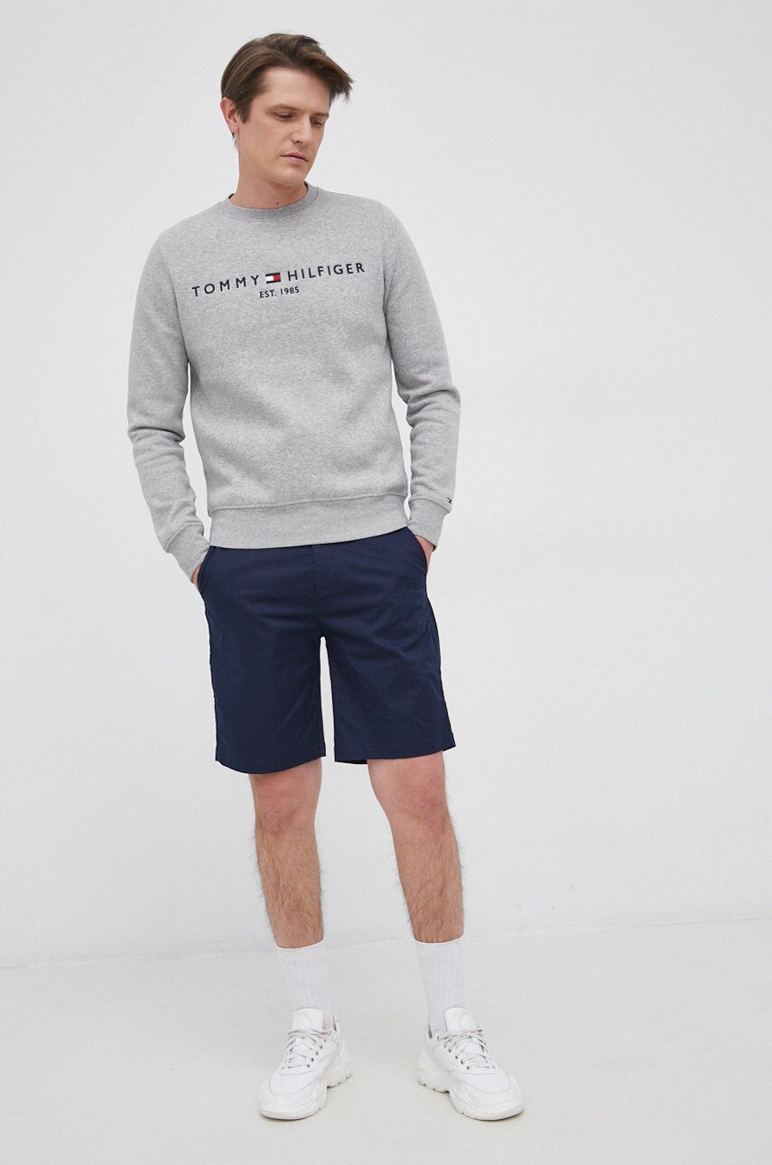 Кофта Tommy Hilfiger чоловіча колір сірий з аплікацією