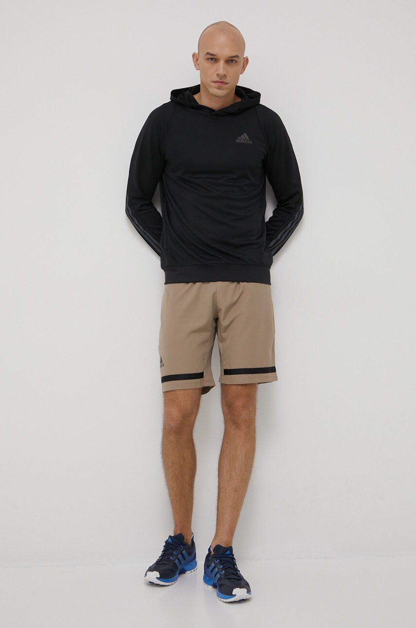 Кофта для бігу adidas Performance Run Icon HE2472 чоловіча колір чорний з принтом