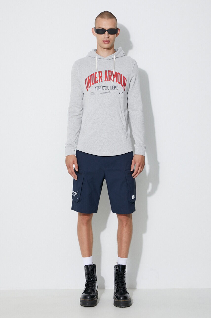 Кофта Under Armour чоловіча колір чорний з капюшоном з принтом 1370354-001