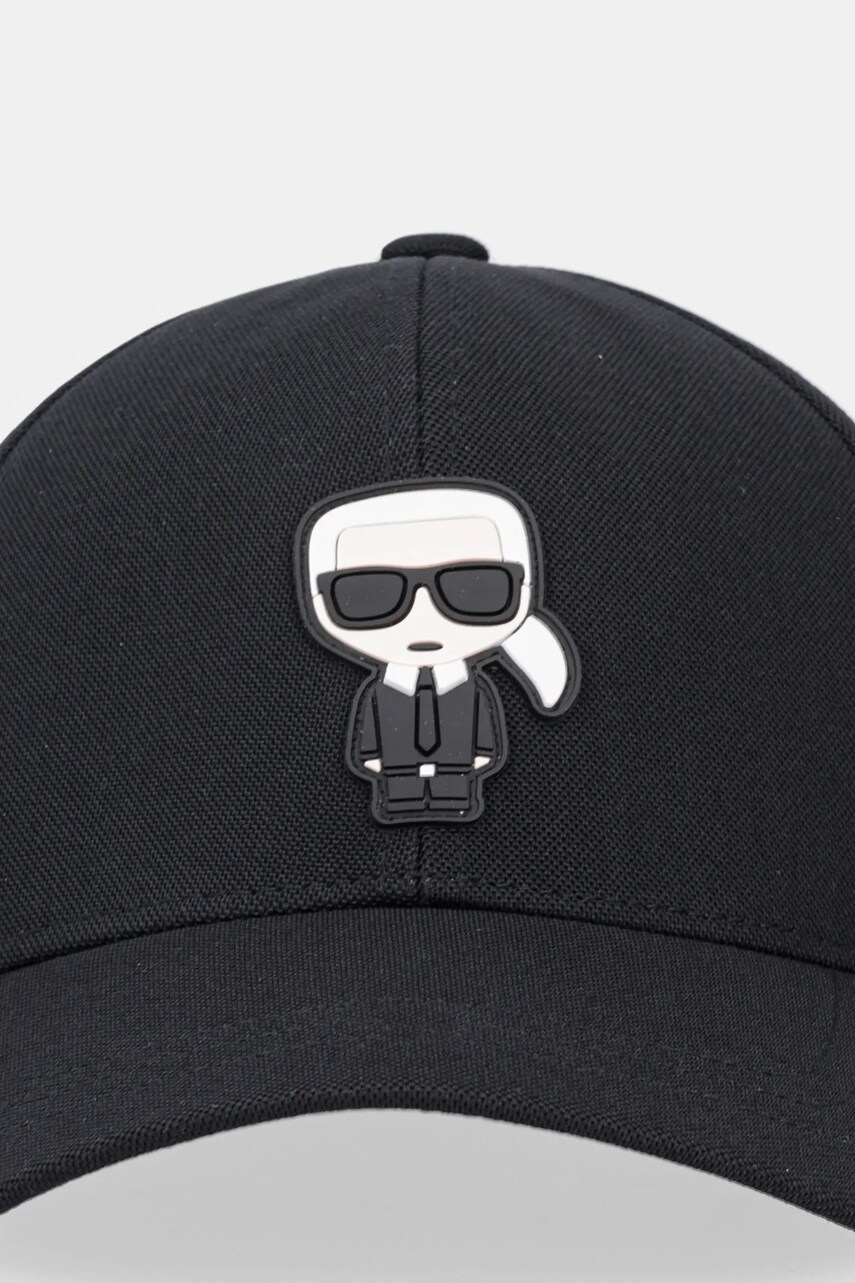 Кепка Karl Lagerfeld колір чорний з аплікацією