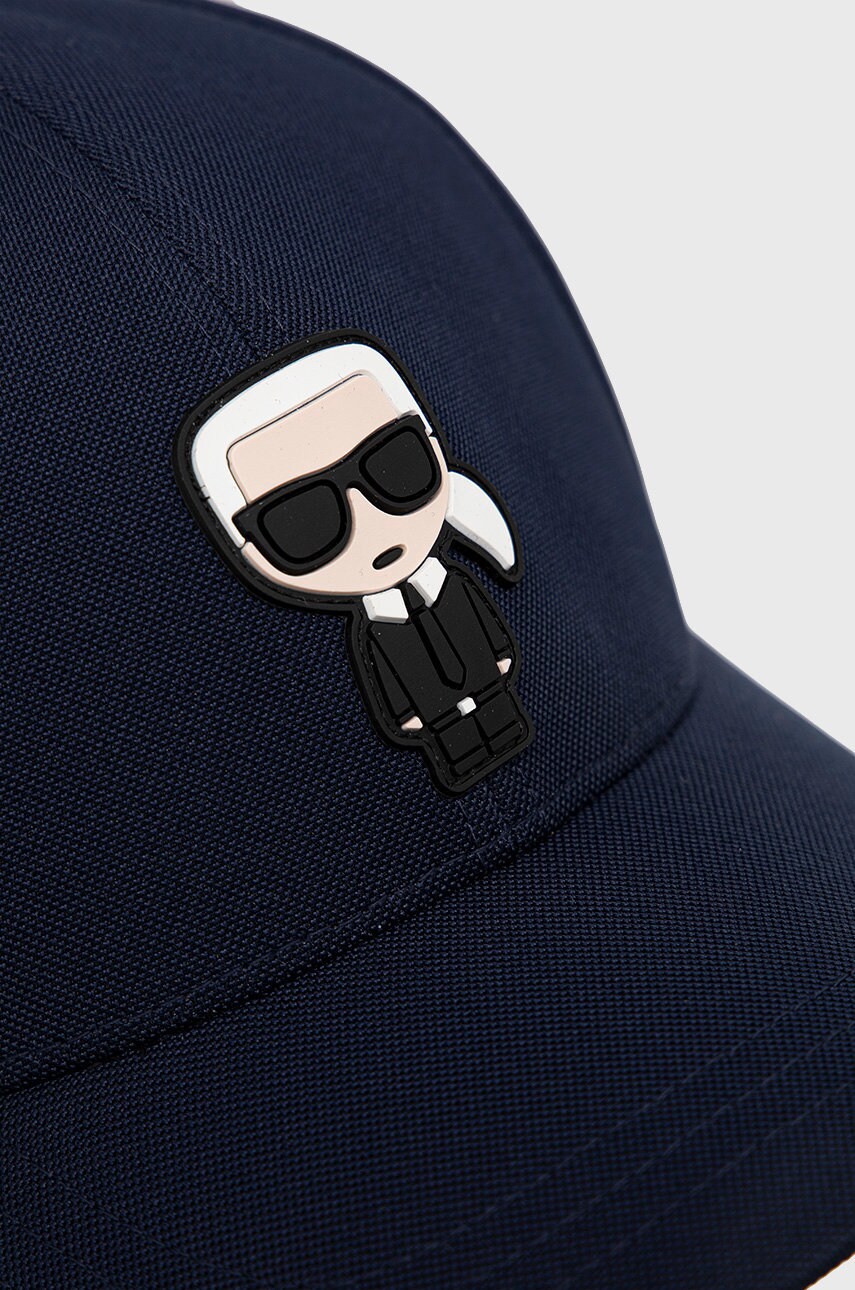 Кепка Karl Lagerfeld колір синій з аплікацією