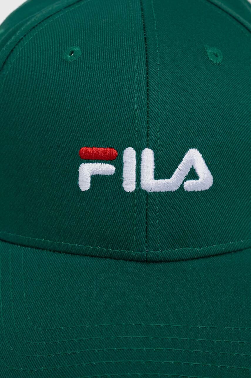 Бавовняна бейсболка Fila колір помаранчевий з аплікацією