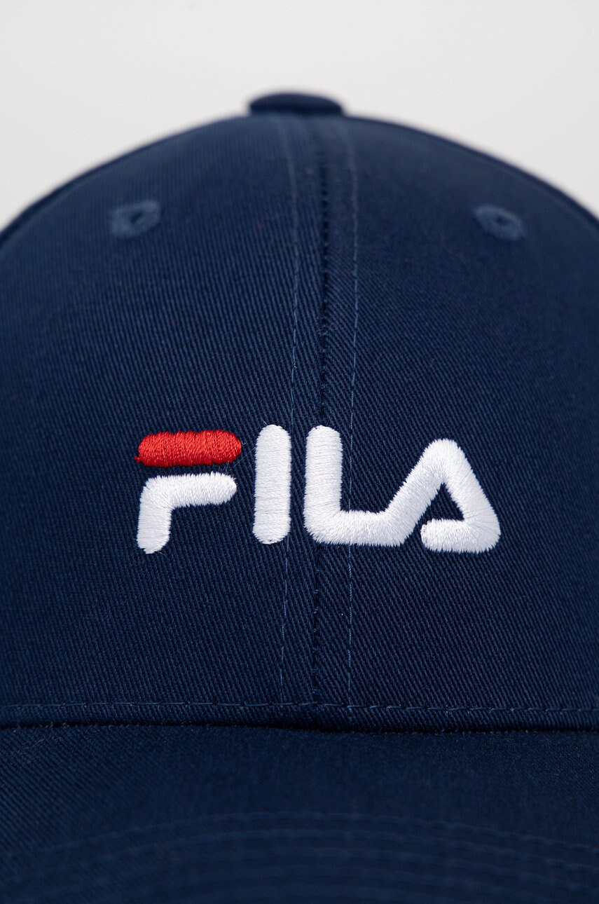 Кепка Fila колір синій з аплікацією