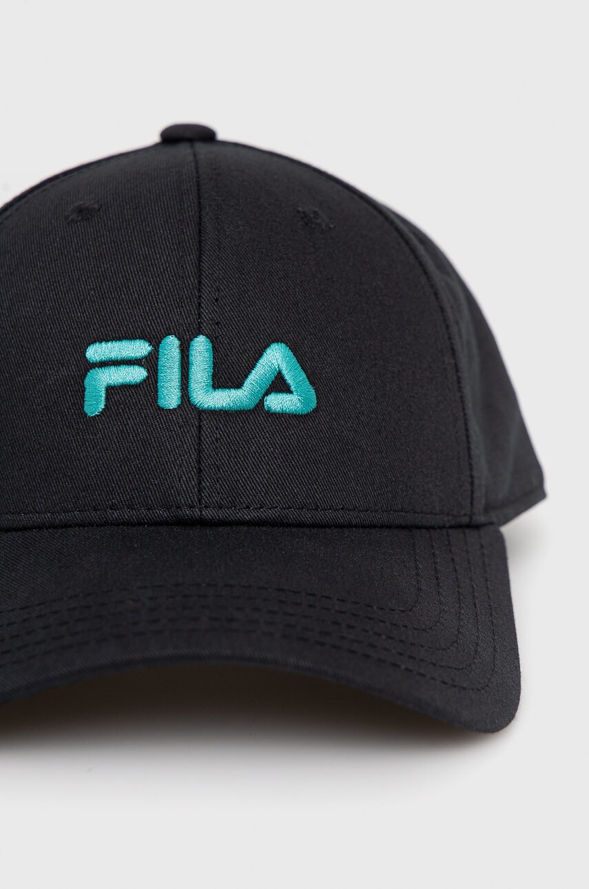 Кепка Fila колір чорний з аплікацією