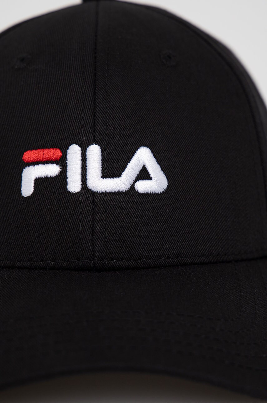 Кепка Fila колір чорний з аплікацією
