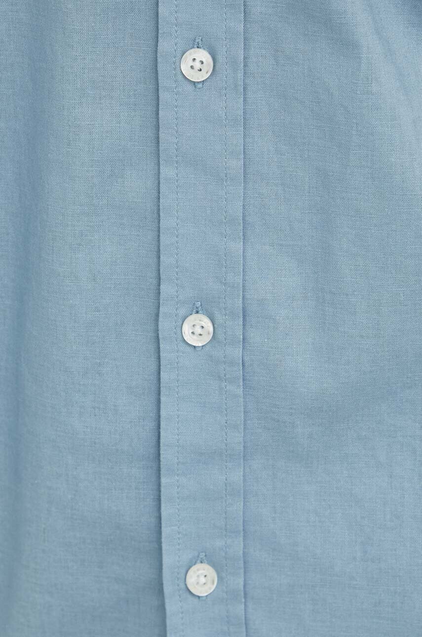 Сорочка з льону Samsoe Samsoe чоловіча regular комір button-down