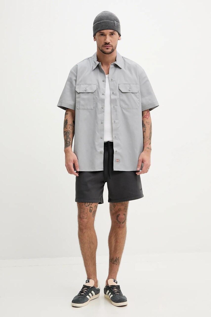 Сорочка Dickies чоловіча колір сірий regular класичний комір