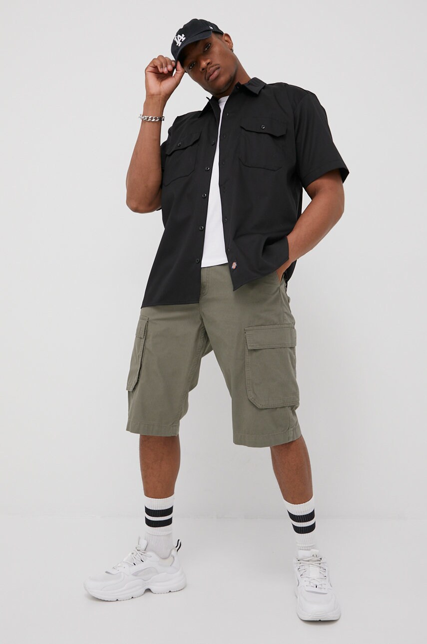 Сорочка Dickies чоловіча колір чорний regular класичний комір