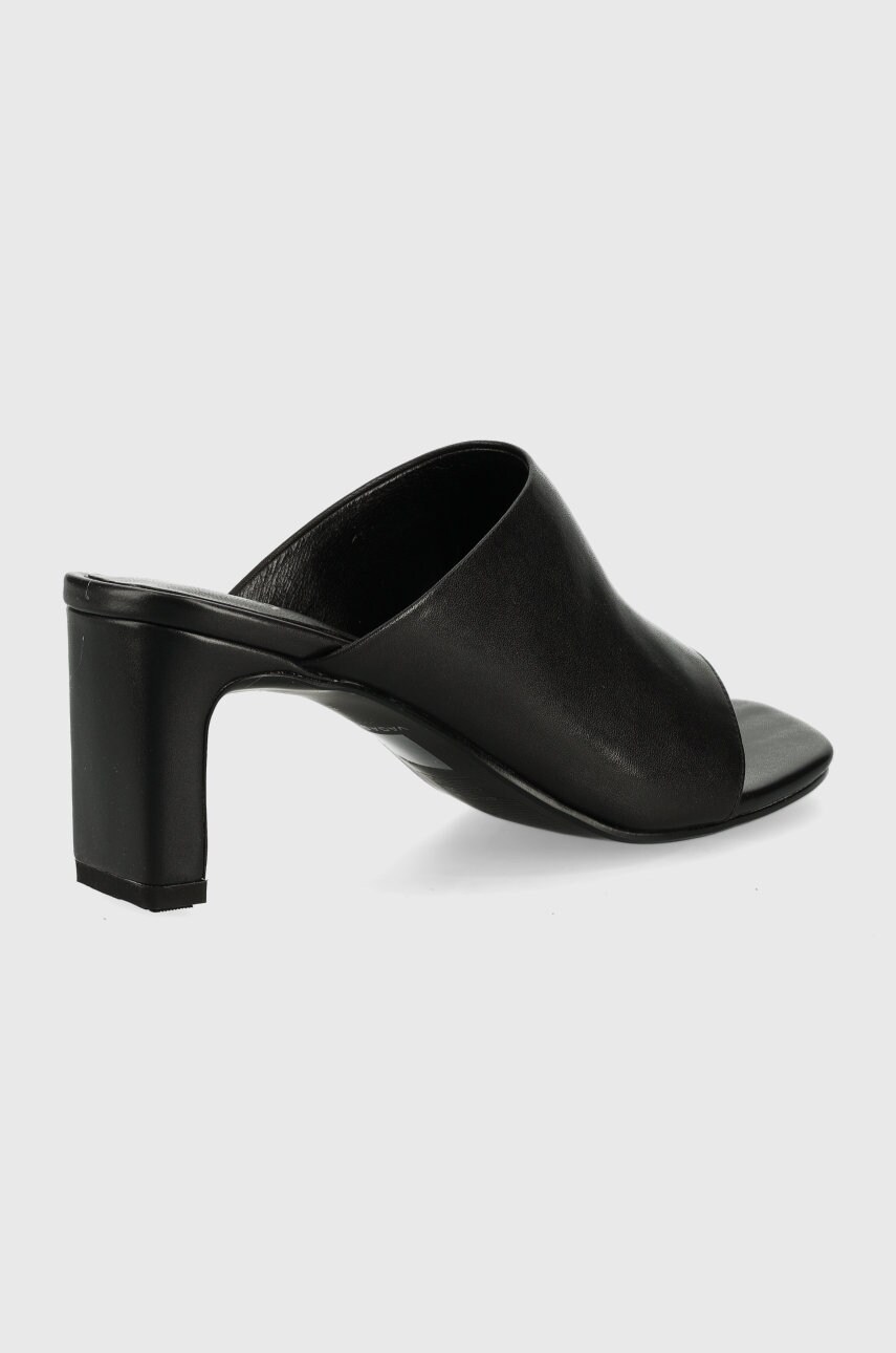 Шкіряні шльопанці Vagabond Shoemakers Luisa жіночі колір чорний каблук блок