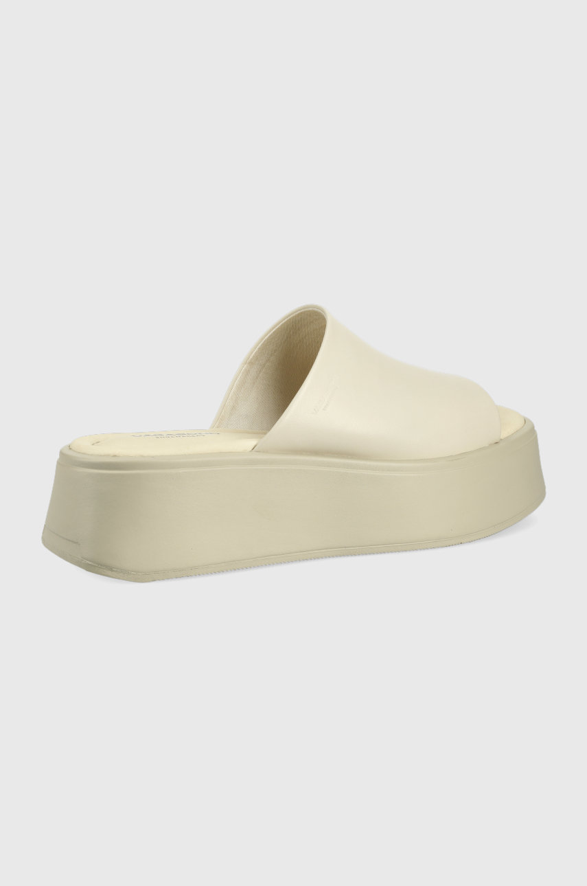 Шкіряні шльопанці Vagabond Shoemakers Courtney жіночі колір бежевий на платформі