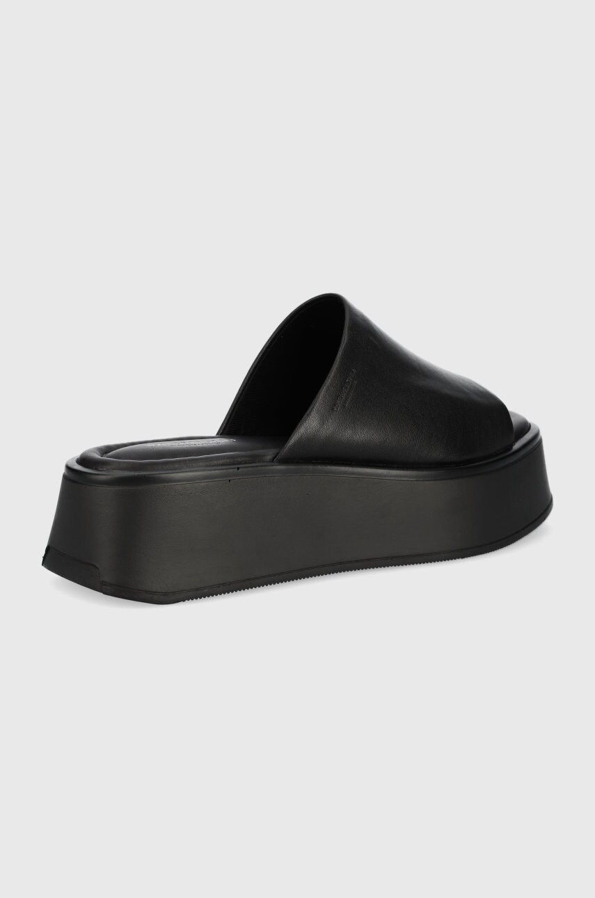 Шкіряні шльопанці Vagabond Shoemakers Courtney жіночі колір чорний на платформі
