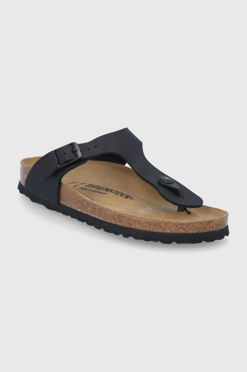 В'єтнамки Birkenstock Gizeh жіночі колір чорний на плоскому ходу 43693