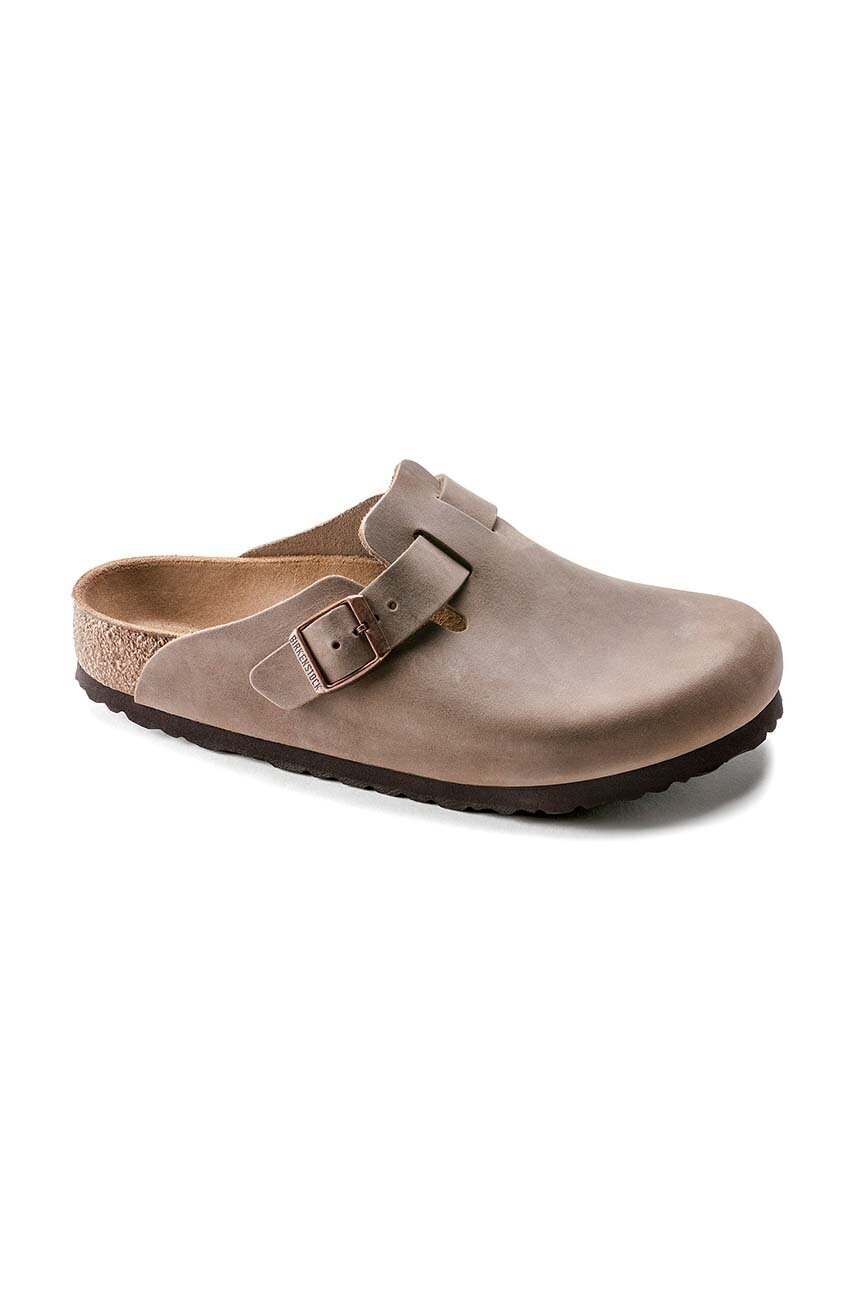 Шльопанці з нубуку Birkenstock Boston колір коричневий 960813
