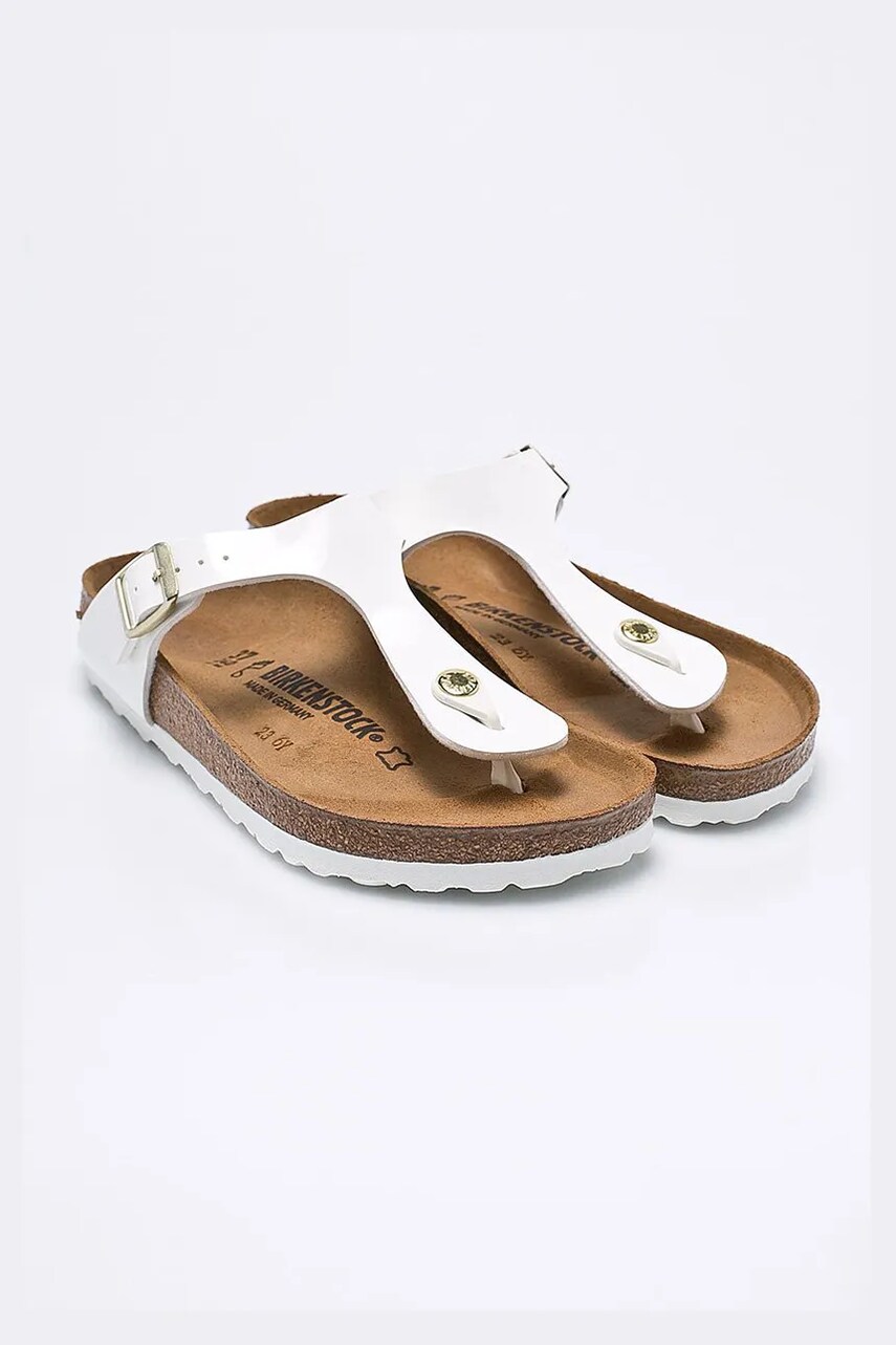 В'єтнамки Birkenstock Gizeh жіночі колір білий на плоскому ходу Narrow Width 1005300-White