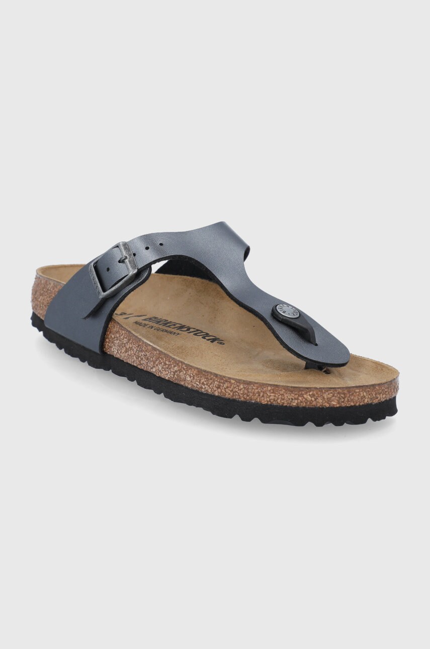 В'єтнамки Birkenstock Gizeh жіночі колір сірий на плоскому ходу Narrow Width