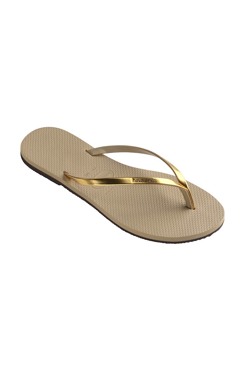 В'єтнамки Havaianas You Metallic жіночі колір золотий на плоскому ходу