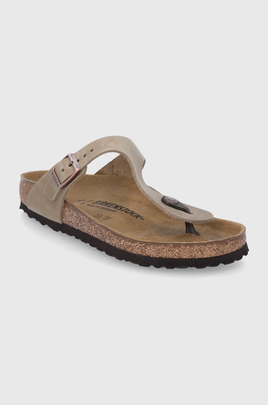 В'єтнамки з нубуку Birkenstock Gizeh колір коричневий