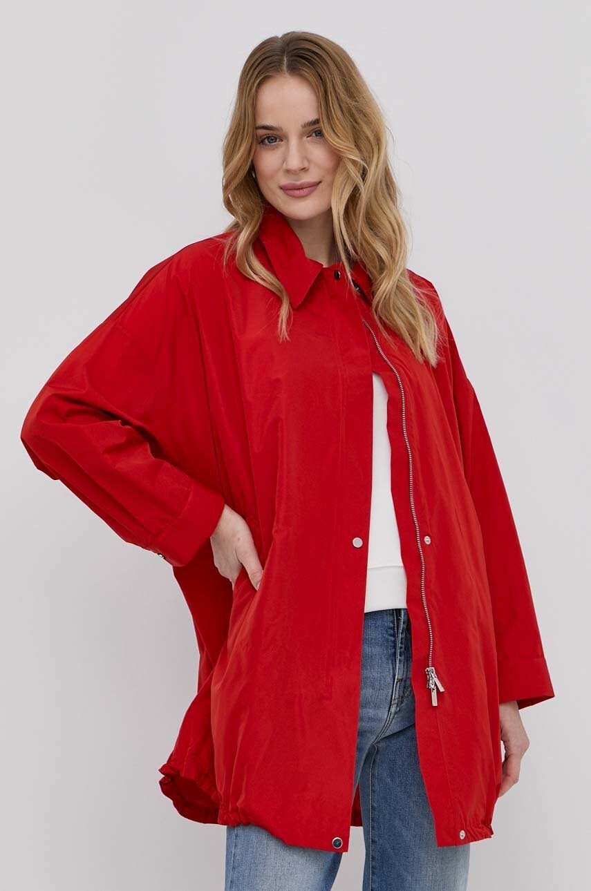 Куртка Marella жіноча колір червоний перехідна oversize