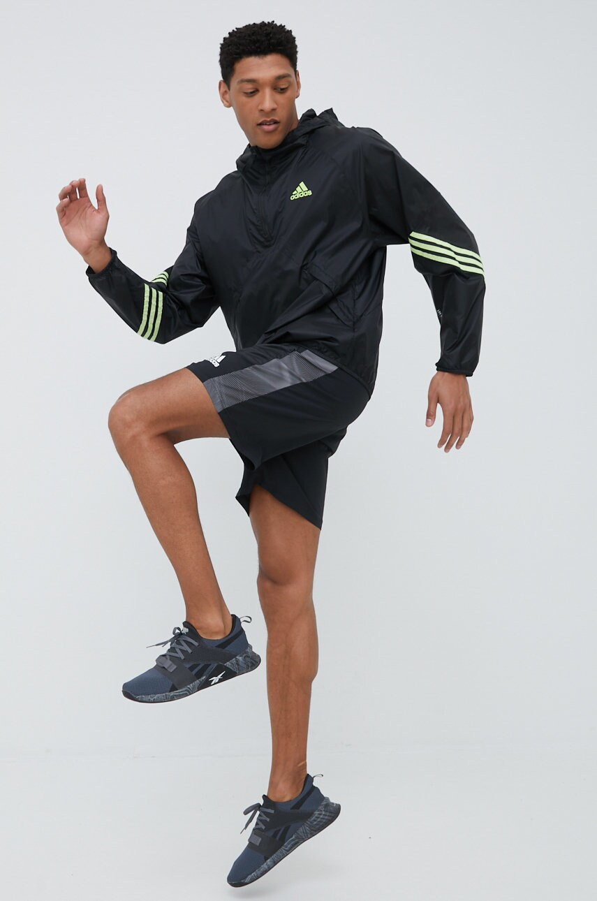 Купити Вітровка adidas Performance колір чорний перехідна oversize – головне зображення