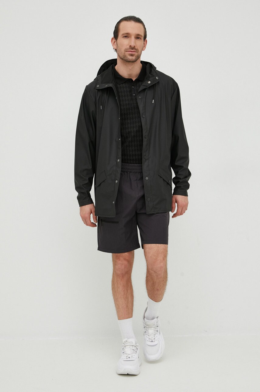 Куртка Rains 12010 Jacket колір чорний перехідна 12010.01-Black