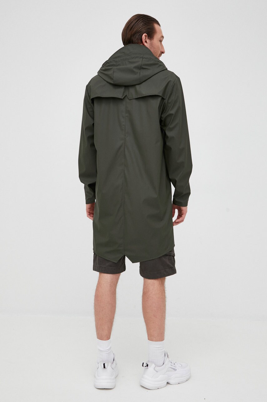 Куртка Rains 12020 Long Jacket колір зелений перехідна 12020.03-Green