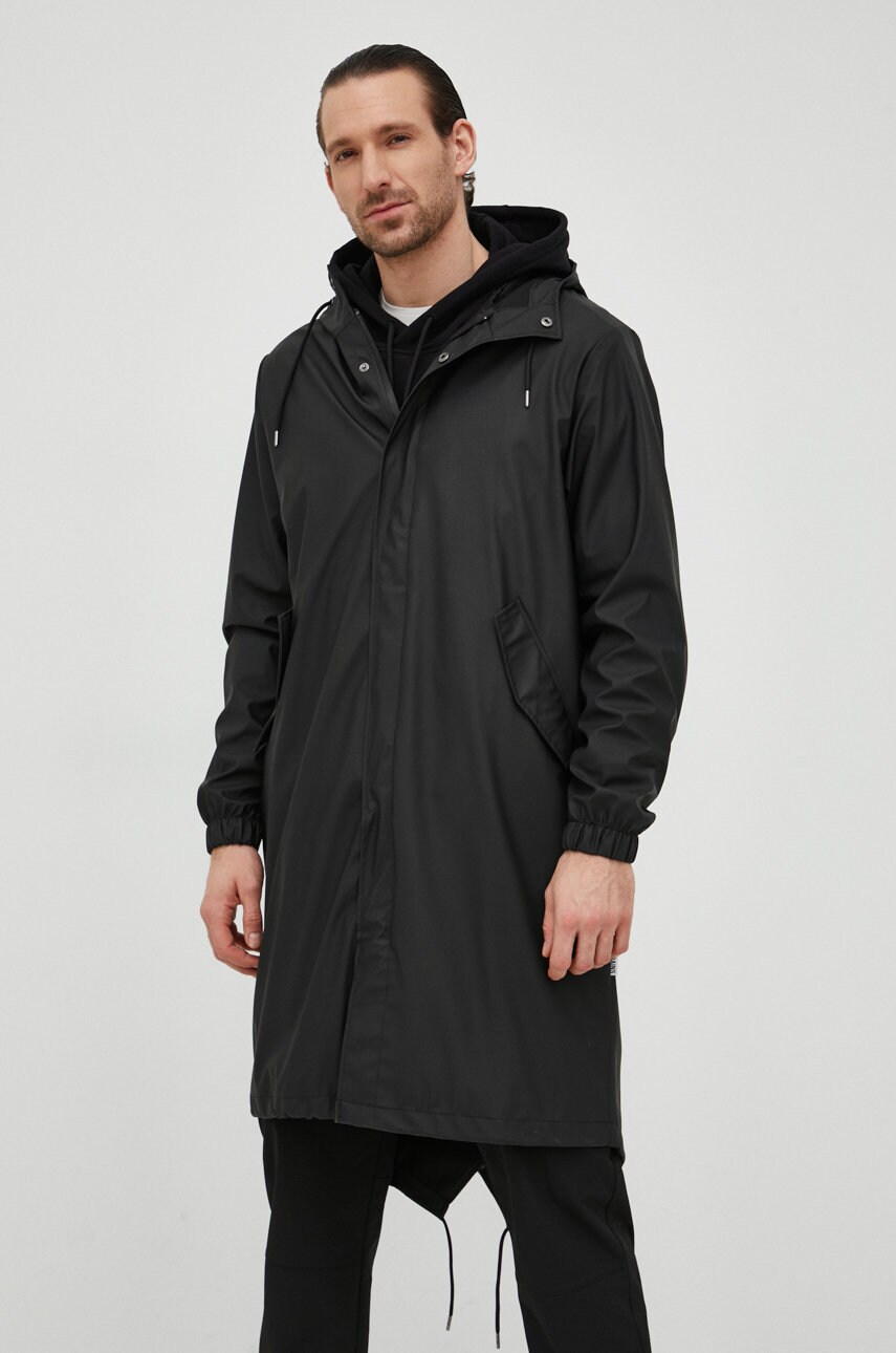 Парка Rains 18140 Fishtail Parka колір чорний перехідна 18140.01-Black