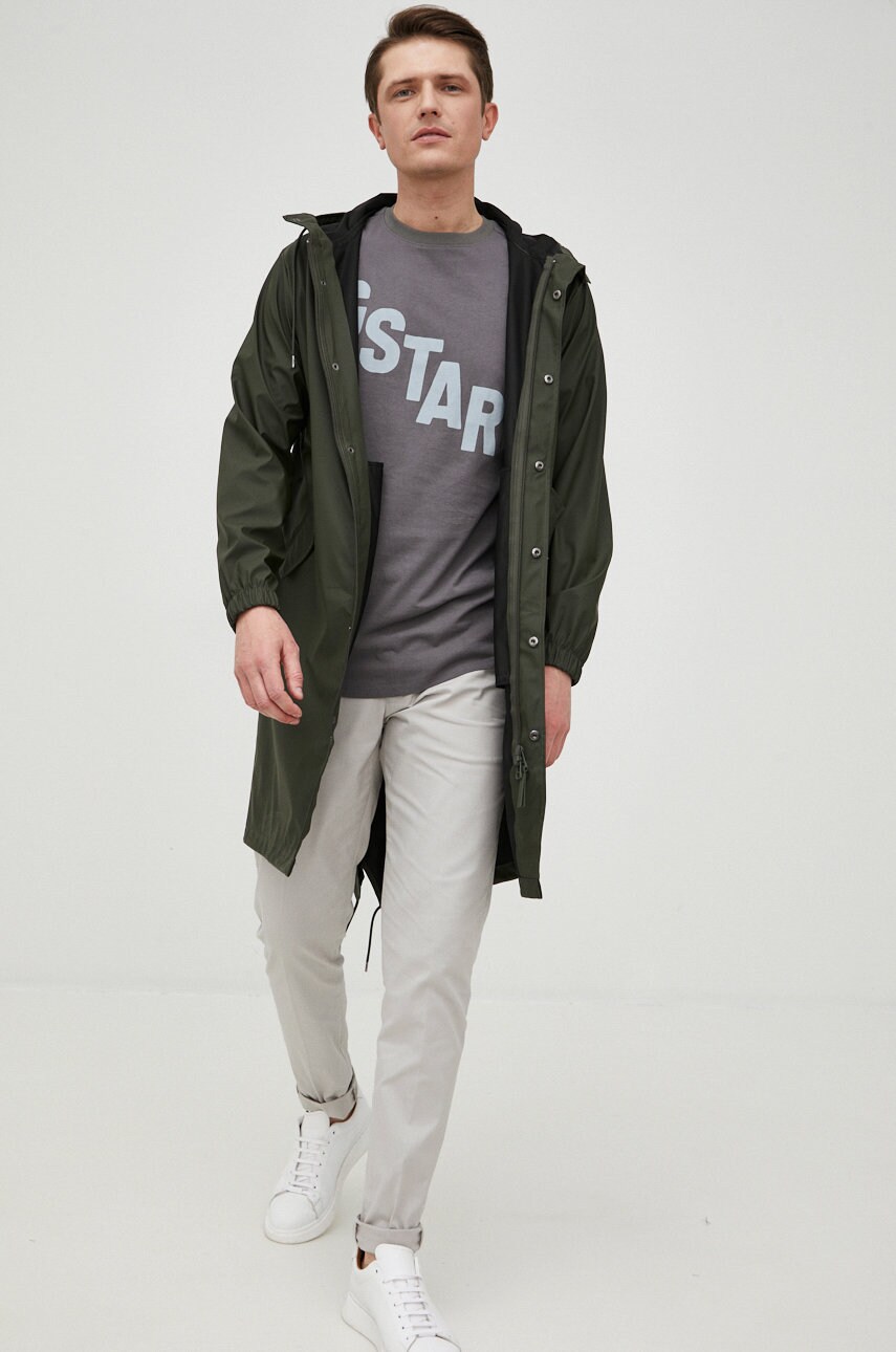 Дощовик Rains 18140 Fishtail Parka колір зелений перехідна 18140.03-Green