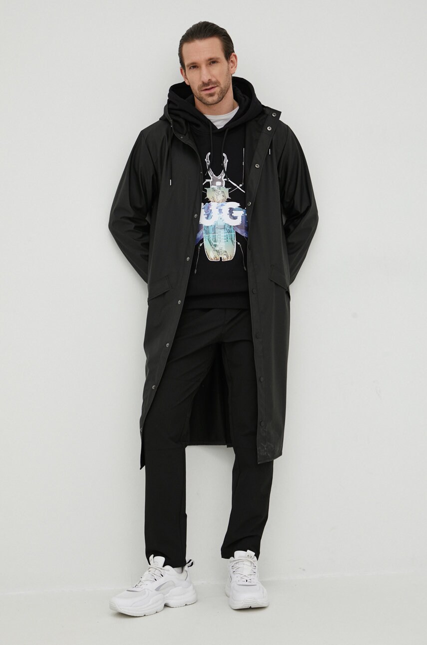 Куртка Rains 18360 Longer Jacket колір чорний перехідна 18360.01-Black