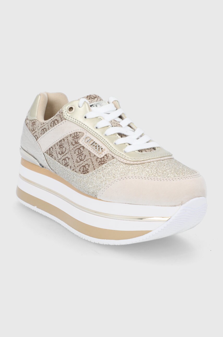 Черевики Guess колір золотий на платформі