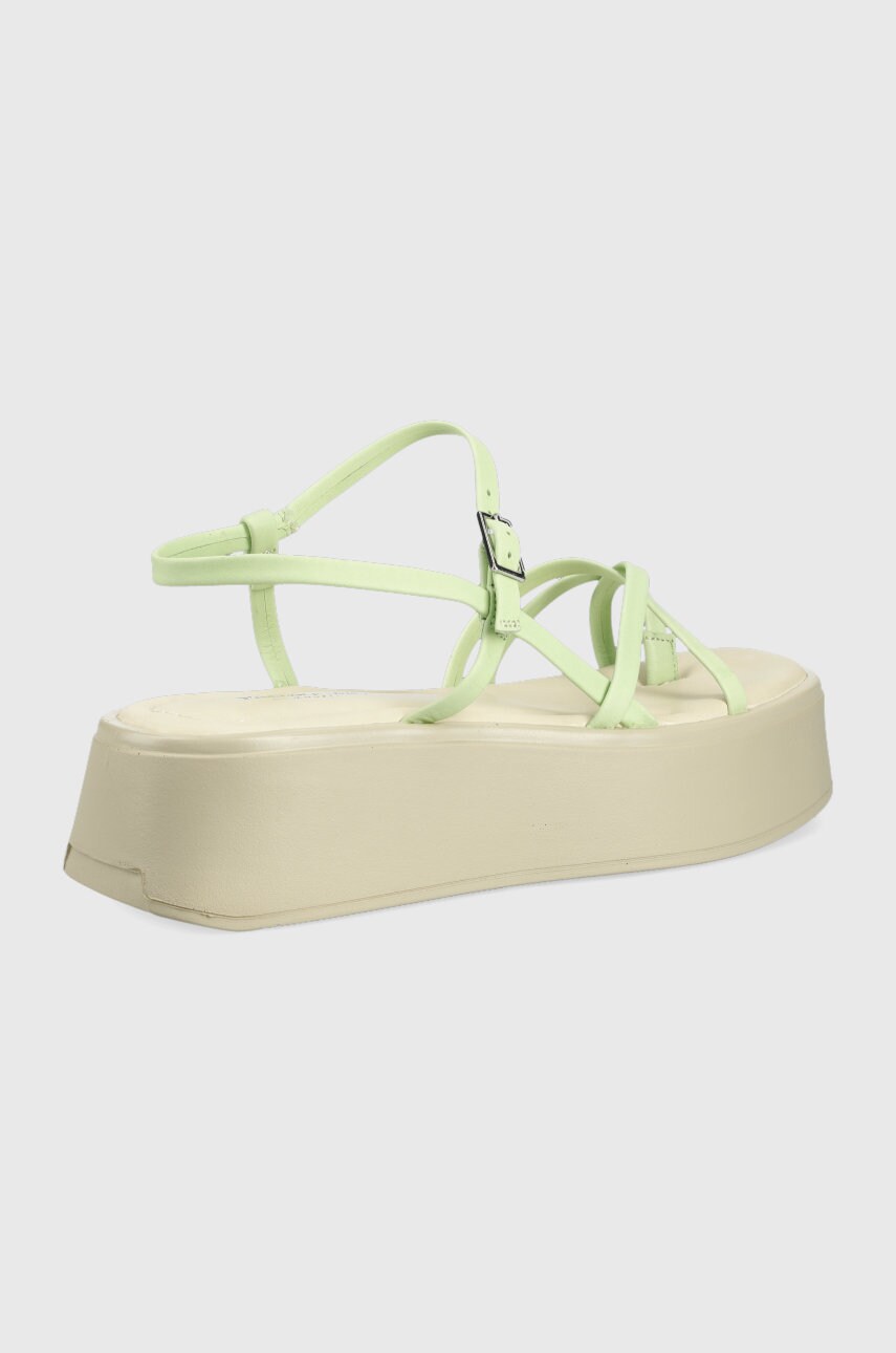 Шкіряні сандалі Vagabond Shoemakers Courtney жіночі колір зелений на платформі