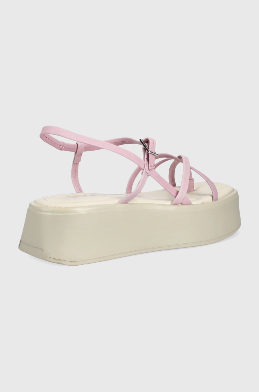 Шкіряні сандалі Vagabond Shoemakers Courtney жіночі колір рожевий на платформі