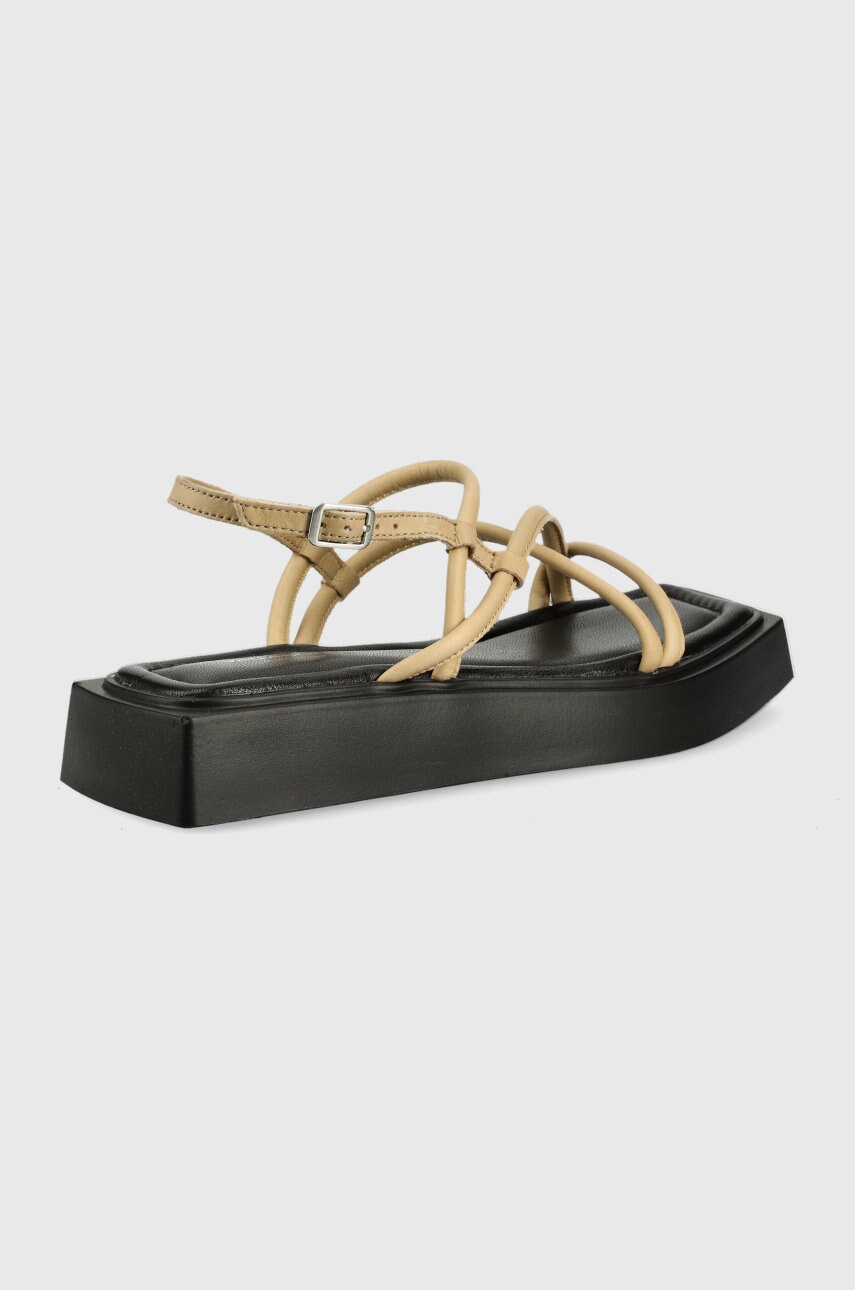 Шкіряні сандалі Vagabond Shoemakers Evy жіночі колір бежевий на платформі