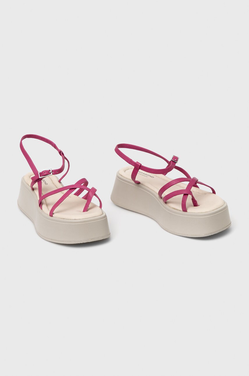 Шкіряні сандалі Vagabond Shoemakers Courtney жіночі колір рожевий на платформі