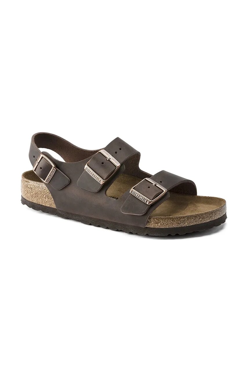 Шкіряні сандалі Birkenstock Milano жіночі колір коричневий 34873