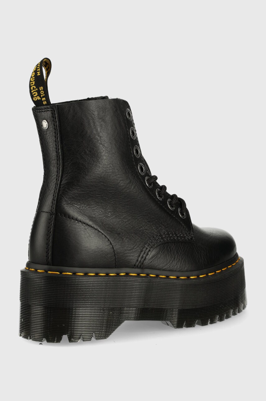 Шкіряні черевики Dr. Martens жіночі колір чорний на платформі DM26925001.1460.Pascal-Black.Pisa