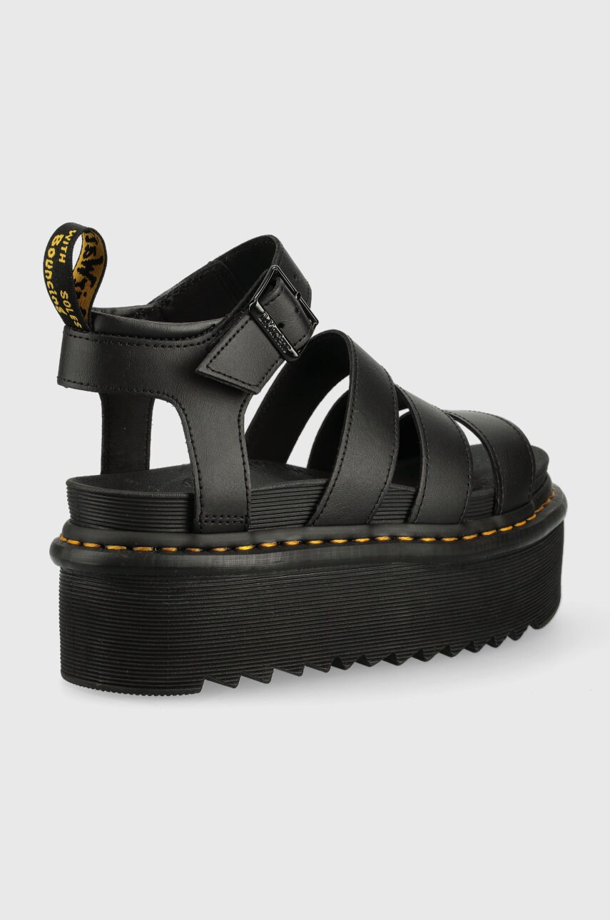 Шкіряні сандалі Dr. Martens жіночі колір чорний на платформі DM27296001.Blaire.Quad-Black.Hydr