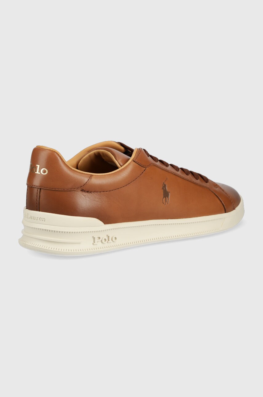 Шкіряні кросівки Polo Ralph Lauren Hrt Ct Ii колір коричневий