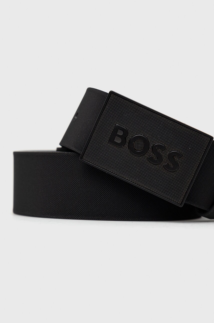 Шкіряний ремінь BOSS чоловічий колір чорний