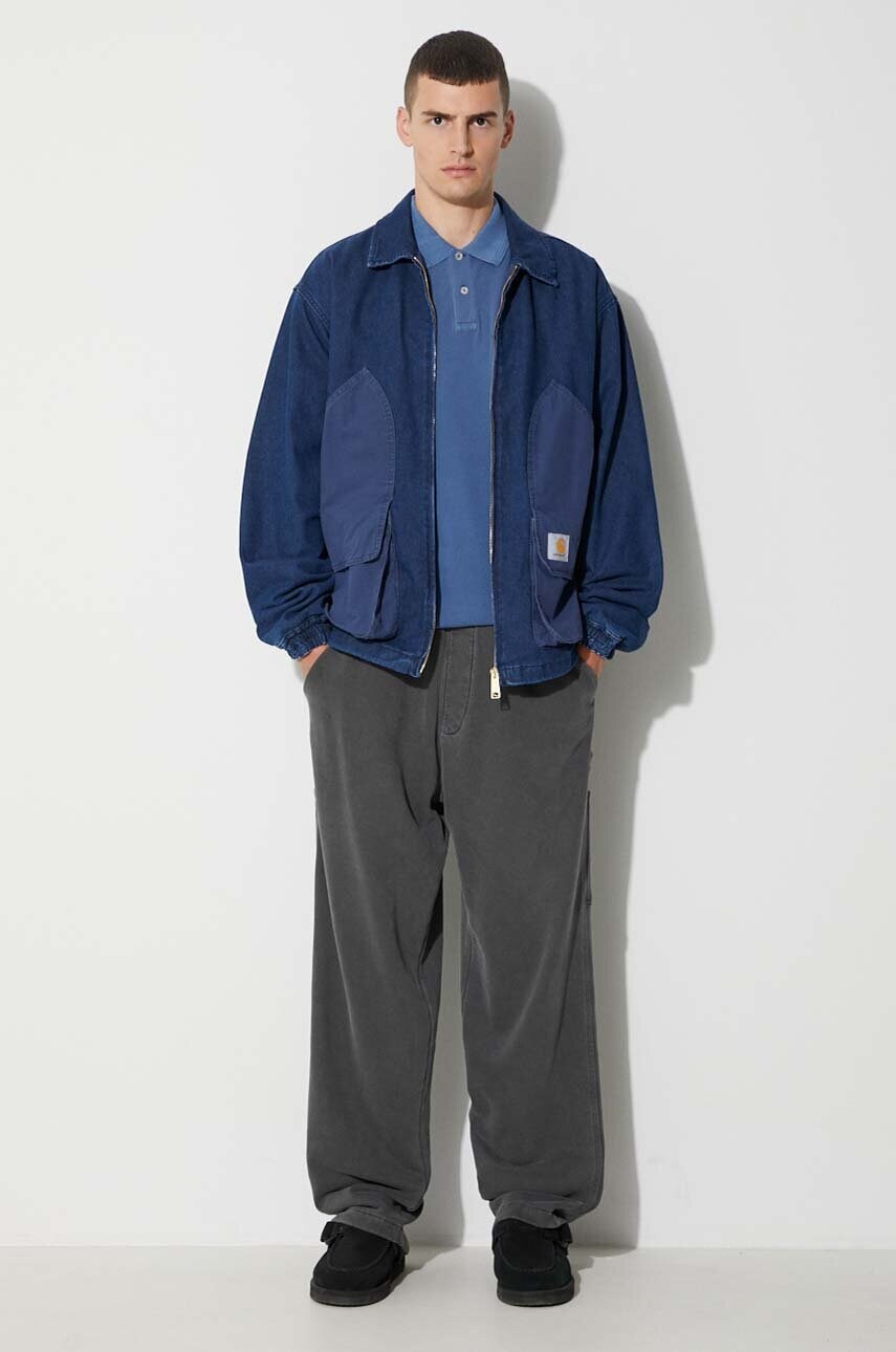 Поло Woolrich чоловічий колір синій однотонний CFWOPO0035MRUT1483-3989