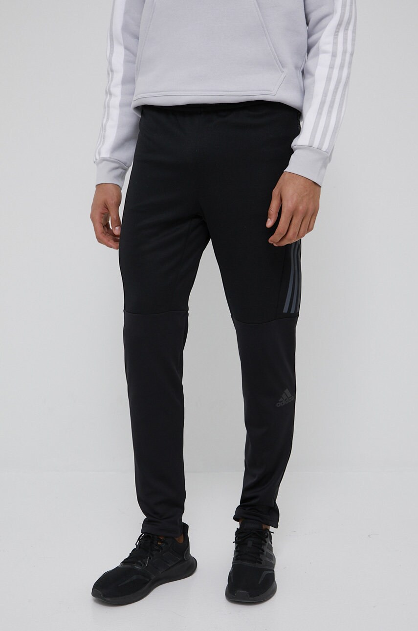 Штани для бігу adidas Performance HE2470 чоловічі колір чорний облягаючі