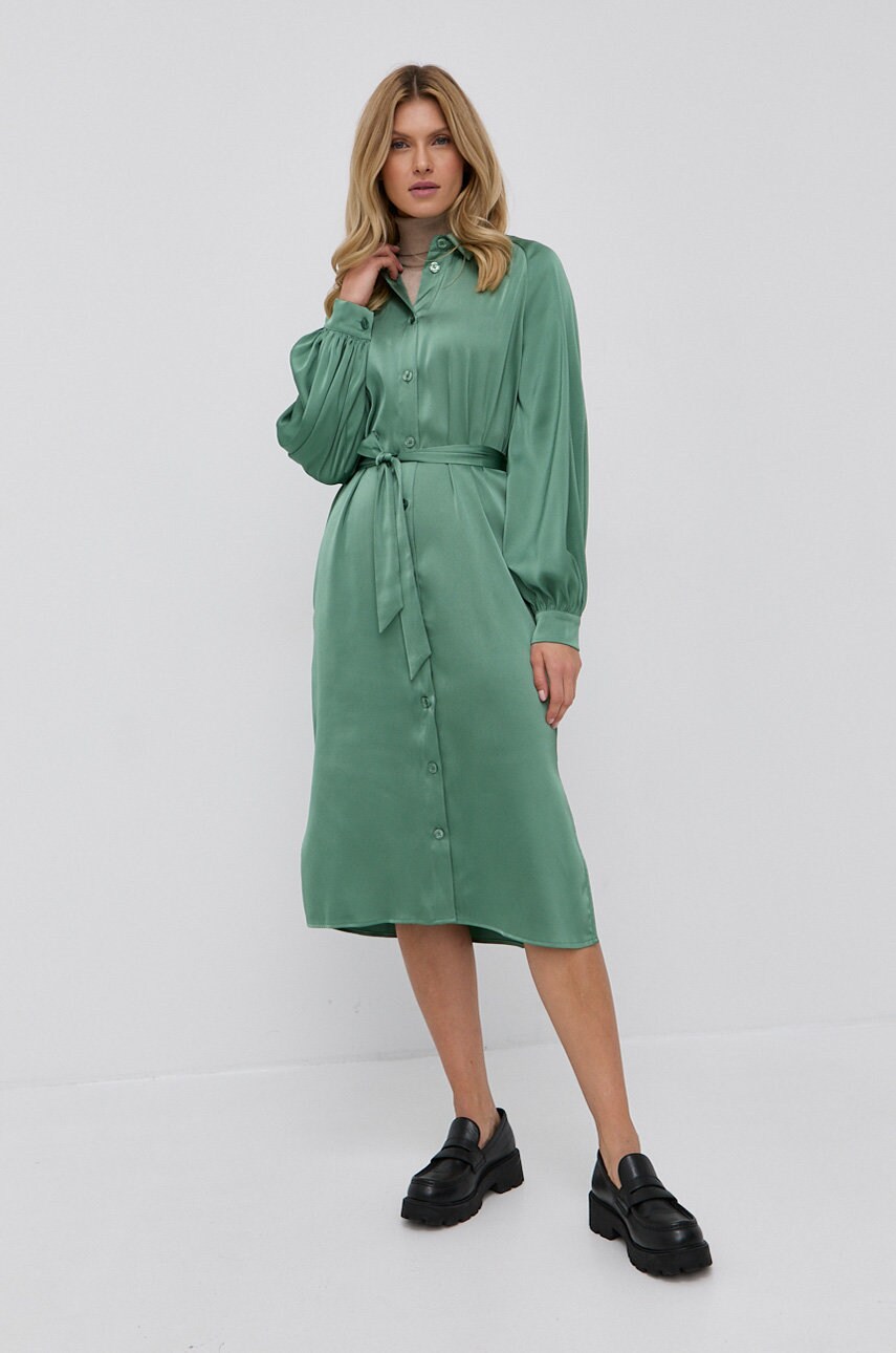 Сукня Samsoe Samsoe колір зелений midi oversize