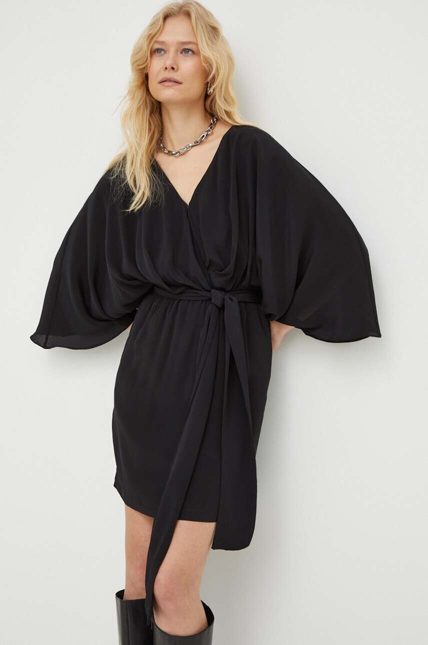 Сукня The Kooples колір чорний mini розкльошена