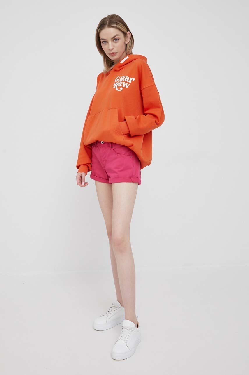 Джинсові шорти Pepe Jeans Siouxie жіночі колір фіолетовий однотонні висока посадка