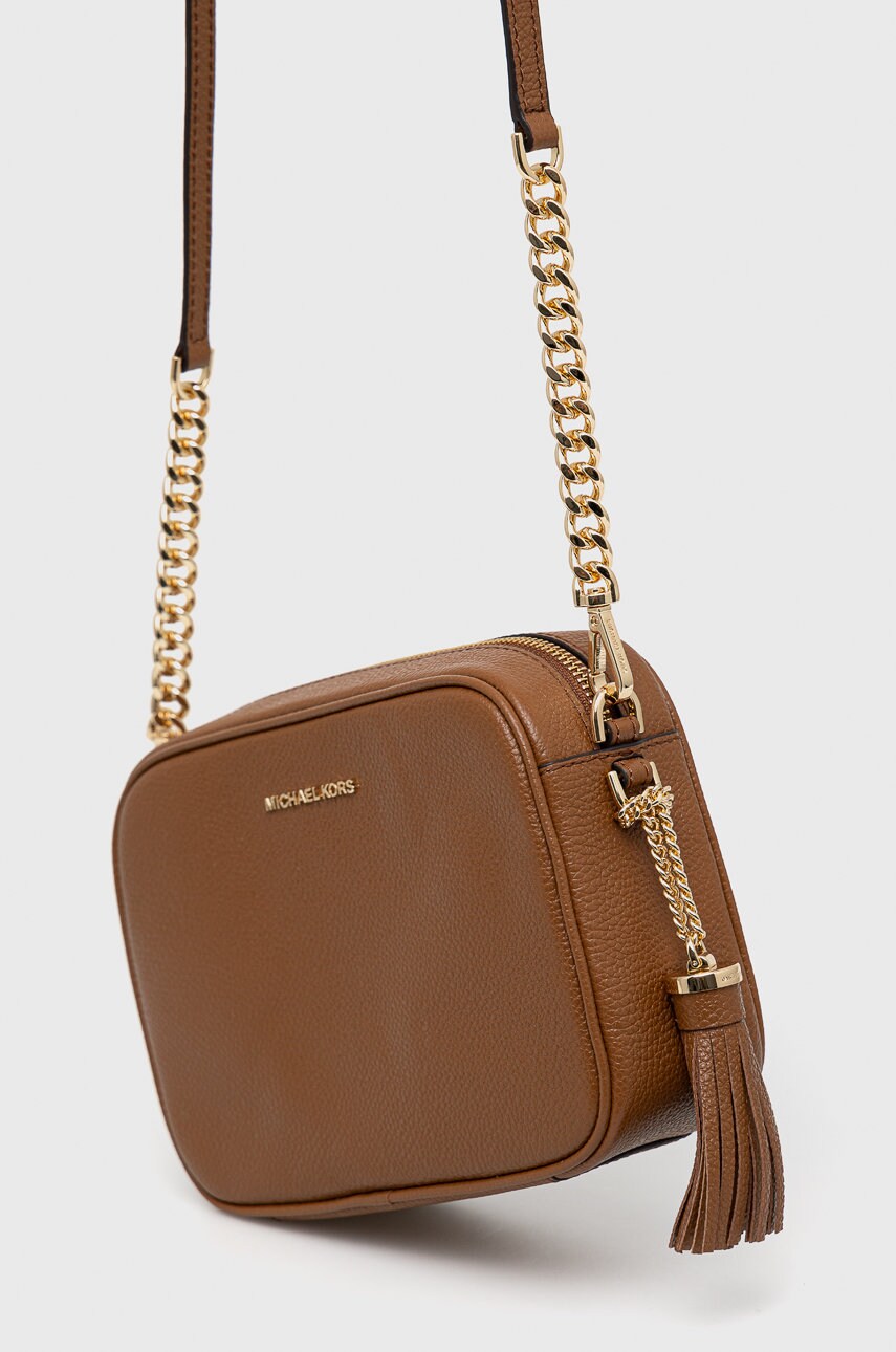 Шкіряна сумочка MICHAEL Michael Kors колір коричневий