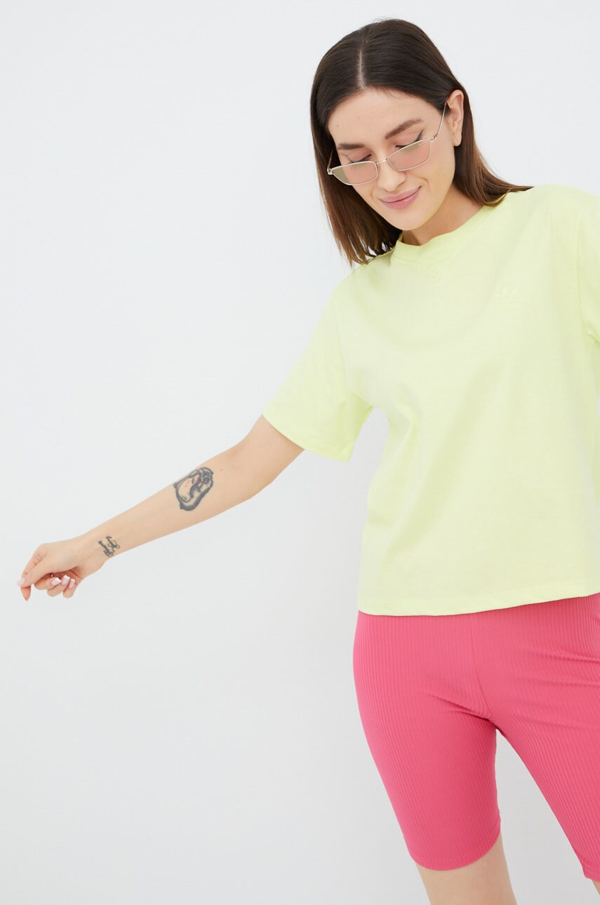 Бавовняна футболка adidas Originals Trefoil Moments HE6891 колір зелений HE6891-PULYEL